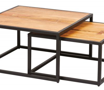 Table basse bois double