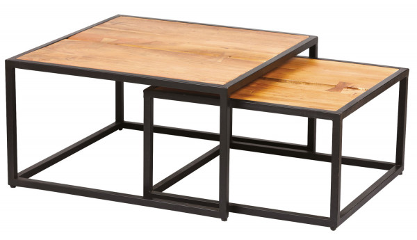 Table basse bois double